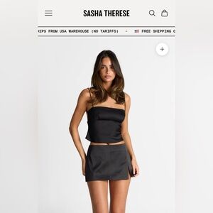 NWT Sasha Therese Viral Black Briar Top